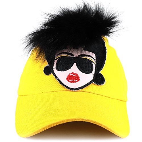 Trendy Apparel Shop Fur Hair Sunglasses Lady Embroidered Patched Unstructured Baseball Cap