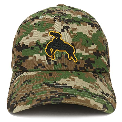 Trendy Apparel Shop Bronco Rider Embroidered Soft Crown 100% Brushed Cotton Cap