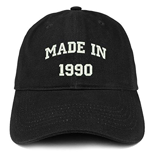 Trendy Apparel Shop Made in 1990 Text Embroidered 31st Birthday Brushed Cotton Cap