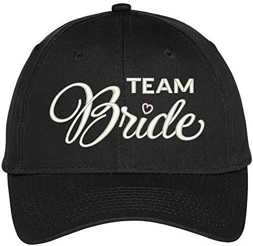 Trendy Apparel Shop Team Bride With Heart Embroidered Adjustable Cotton Baseball Cap