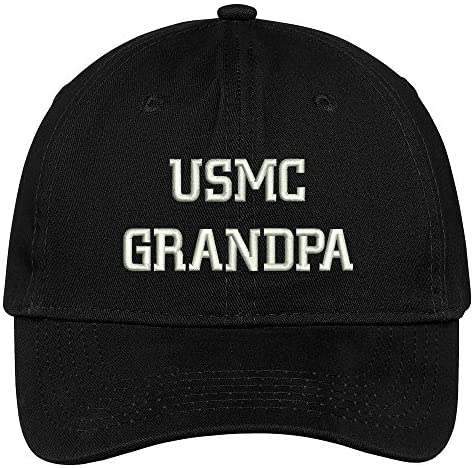 Trendy Apparel Shop USMC Grandpa Embroidered Soft Crown 100% Brushed Cotton Cap