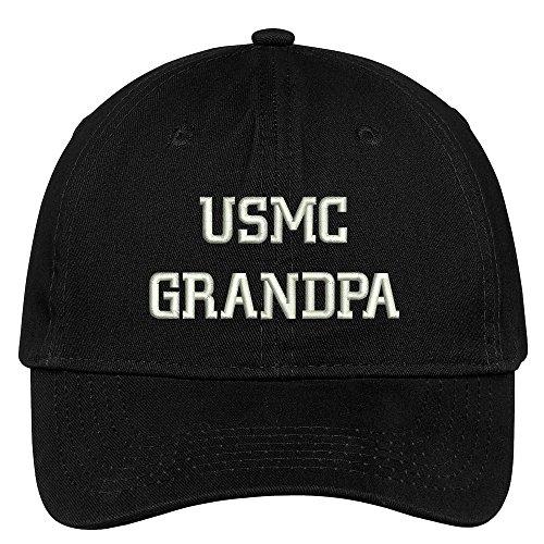 Trendy Apparel Shop USMC Grandpa Embroidered Soft Crown 100% Brushed Cotton Cap