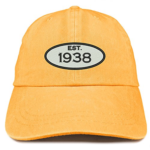 Trendy Apparel Shop Established 1938 Embroidered 83rd Birthday Gift Pigment Dyed Washed Cotton Cap