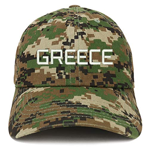 Trendy Apparel Shop Greece Text Embroidered Soft Crown 100% Brushed Cotton Cap
