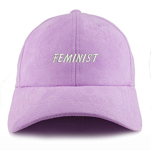 Trendy Apparel Shop Feminist Embroidered Faux Suede Leather Adjustable Cap
