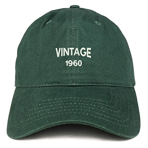 Trendy Apparel Shop Small Vintage 1960 Embroidered 61st Birthday Adjustable Cotton Cap