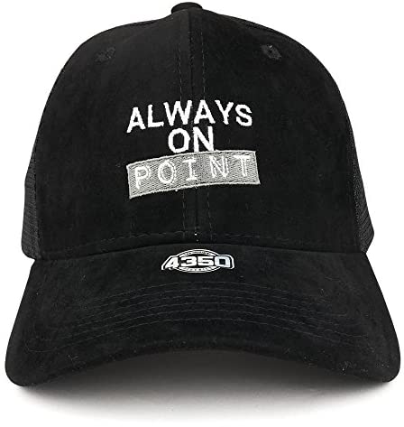 Trendy Apparel Shop Always On Point Embroidered Suede Mesh Trucker Baseball Cap