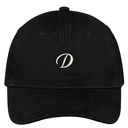 Trendy Apparel Shop Letter D Small Script Font Embroidered Adjustable Cotton Cap