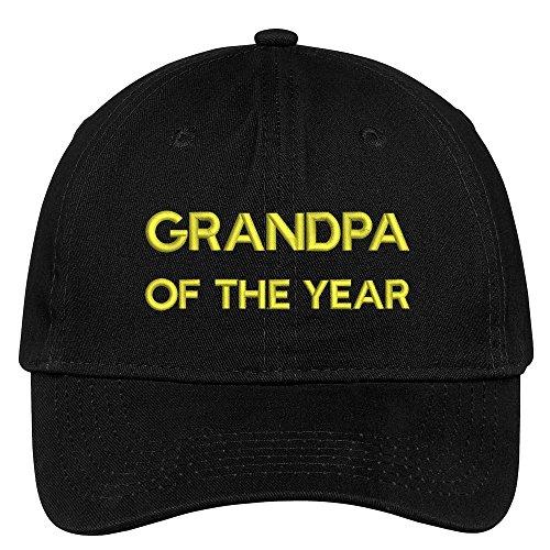 Trendy Apparel Shop Grandpa Of The Year Embroidered Adjustable Cotton Twill Baseball Cap