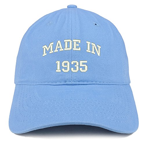 Trendy Apparel Shop Made in 1935 Text Embroidered 86th Birthday Brushed Cotton Cap
