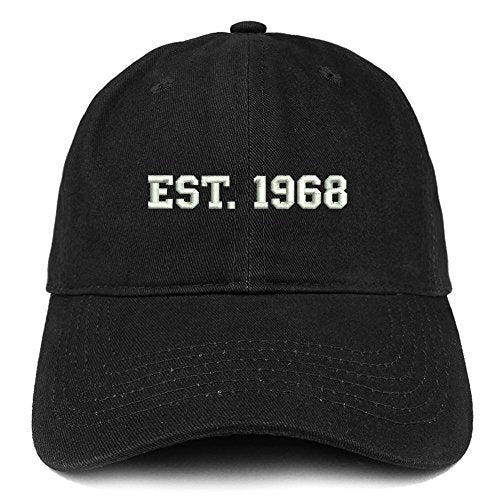 Trendy Apparel Shop EST 1968 Embroidered - 53rd Birthday Gift Soft Cotton Baseball Cap