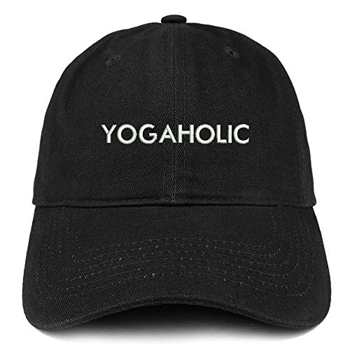 Trendy Apparel Shop Yogaholic Embroidered Soft Crown 100% Brushed Cotton Cap