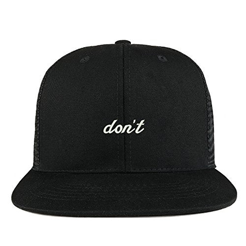 Trendy Apparel Shop Don't Embroidered Cotton Flat Bill Mesh Back Trucker Cap