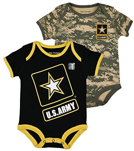Trendy Apparel Shop Officially Licensed Army Black and Digital ACU Infant Bodysuits 2 Pack