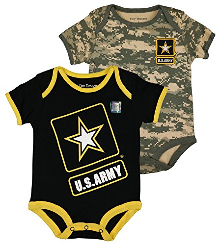 Trendy Apparel Shop Officially Licensed Army Black and Digital ACU Infant Bodysuits 2 Pack