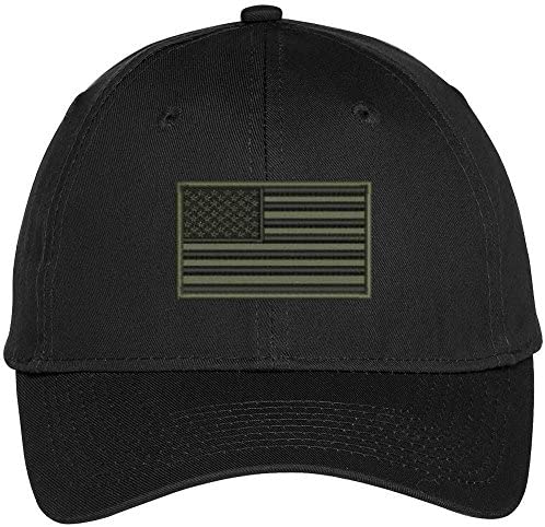 Trendy Apparel Shop US American Flag Olive Embroidered Baseball Cap