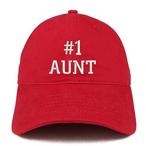 Trendy Apparel Shop Number 1 Aunt Embroidered Low Profile Soft Cotton Baseball Cap
