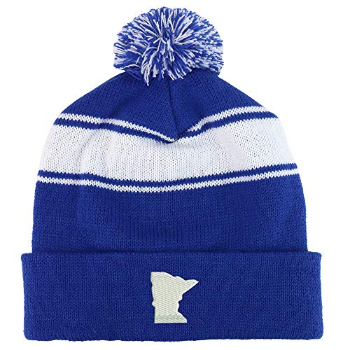 Trendy Apparel Shop Minnesota State Two Tone Pom Striped Long Beanie Hat