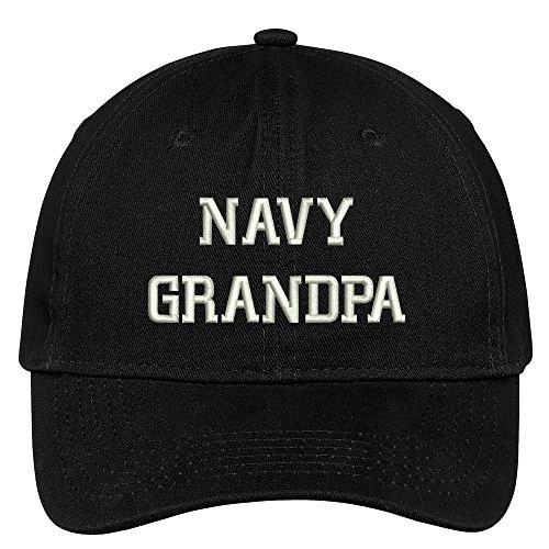 Trendy Apparel Shop Navy Grandpa Embroidered Soft Crown 100% Brushed Cotton Cap