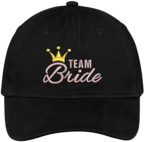 Trendy Apparel Shop Team Bride with Crown Wedding Theme Embroidered Soft Crown Cotton Cap