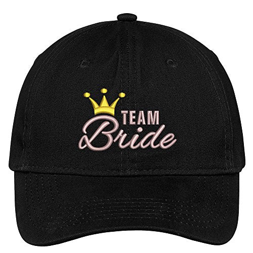 Trendy Apparel Shop Team Bride with Crown Wedding Theme Embroidered Soft Crown Cotton Cap