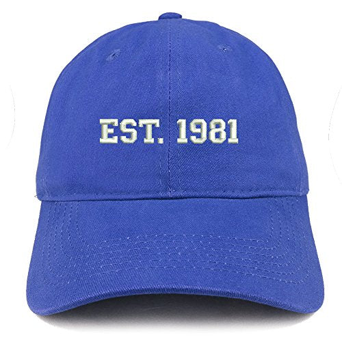 Trendy Apparel Shop EST 1981 Embroidered - 40th Birthday Gift Soft Cotton Baseball Cap