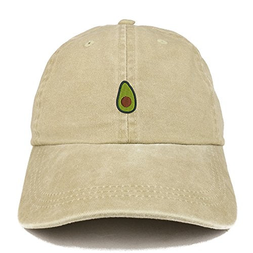 Trendy Apparel Shop Avocado Embroidered Washed Cotton Adjustable Cap