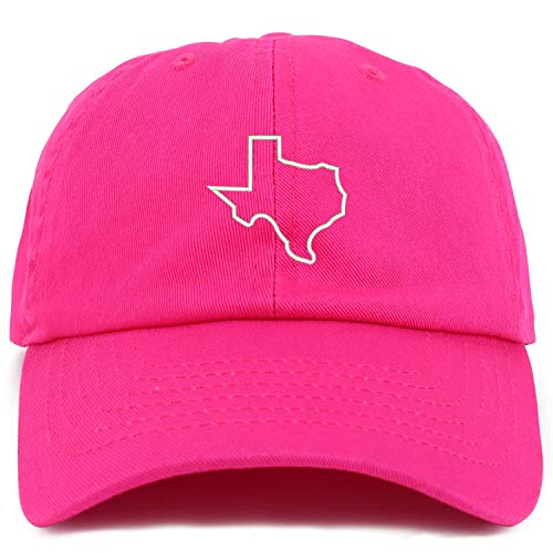 Trendy Apparel Shop Youth Sized Texas State Outline Embroidered Adjustable Unstructured Baseball Cap