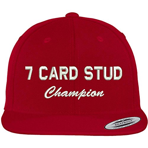 Trendy Apparel Shop 7 Card Stud Champion Embroidery Snapback Cap