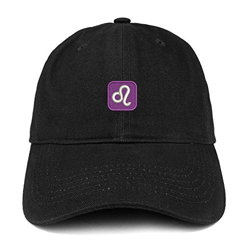 Trendy Apparel Shop Emoticon Leo Embroidered 100% Soft Brushed Cotton Low Profile Cap