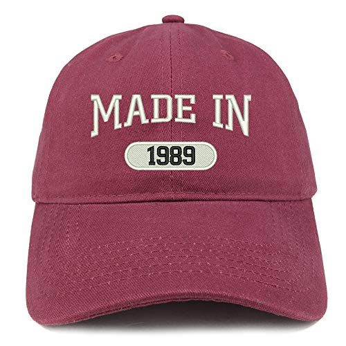 Trendy Apparel Shop Made in 1989 Embroidered 32nd Birthday Brushed Cotton Cap
