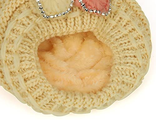 Trendy Apparel Shop Studded Floral Knitted Fleece Lined Beanie and Knit Scarf Set 2PC