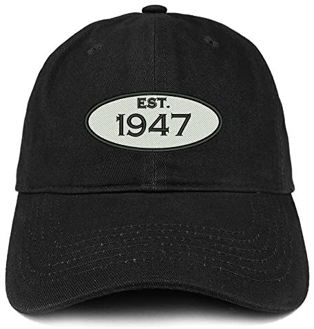 Trendy Apparel Shop Established 1947 Embroidered 74th Birthday Gift Soft Crown Cotton Cap