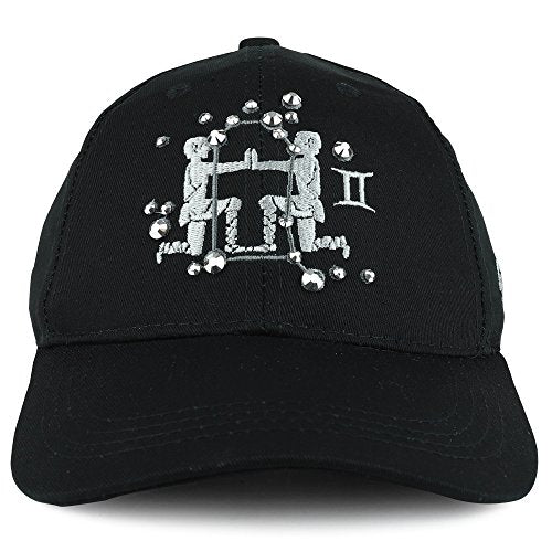Trendy Apparel Shop Zodiac Constelllation Stars Embroidered and Studded Structured Baseball Cap