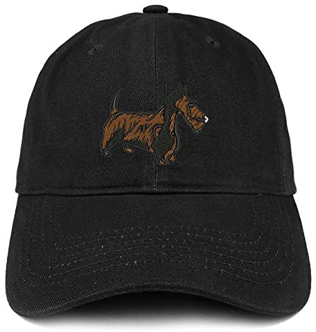 Trendy Apparel Shop Scottish Terrier Dog Embroidered Soft Cotton Dad Hat
