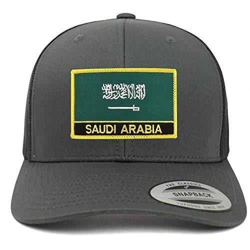 Trendy Apparel Shop Saudi Arabia Flag Patch Retro Trucker Mesh Cap