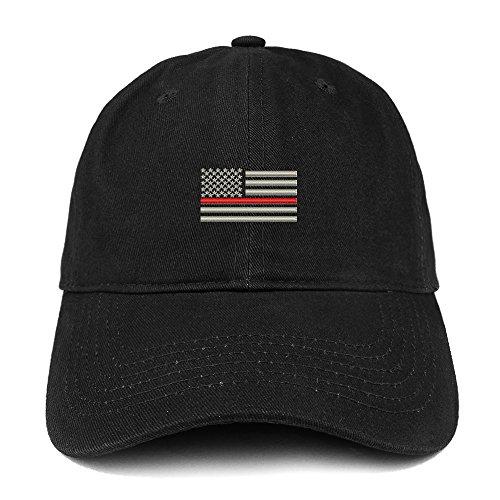 Trendy Apparel Shop Thin Red Line Small American Flag Embroidered Low Profile Soft Cotton Baseball Cap
