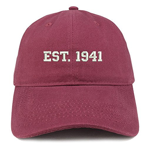 Trendy Apparel Shop EST 1940 Embroidered - 80th Birthday Gift Soft Cotton Baseball Cap