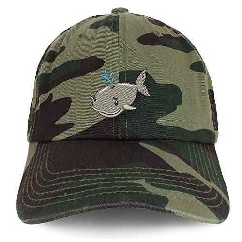 Trendy Apparel Shop Baby Whale Embroidered Soft Crown 100% Brushed Cotton Cap