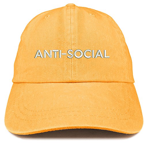 Trendy Apparel Shop Anti Social Embroidered Soft Crown Cotton Adjustable Cap