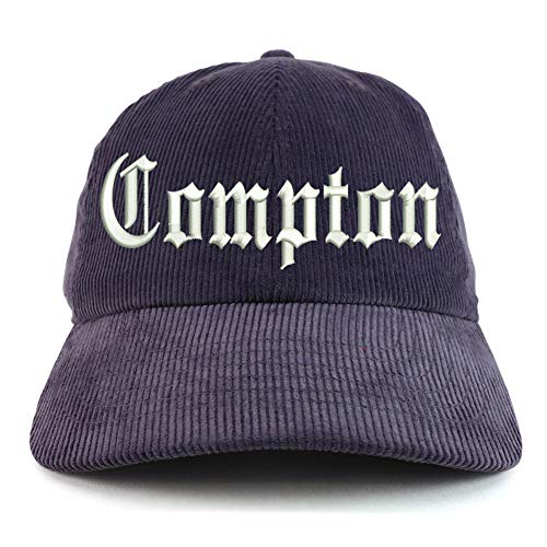 Trendy Apparel Shop Compton City Old English Corduroy Unstructured Baseball Cap