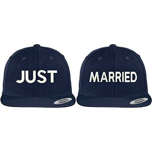 Trendy Apparel Shop Just Married Flat Bill Adjustable Snapback Caps