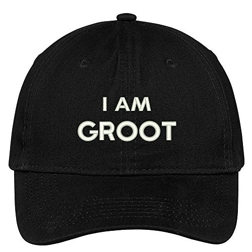 Trendy Apparel Shop I Am Groot Embroidered Soft Low Profile Adjustable Cotton Cap