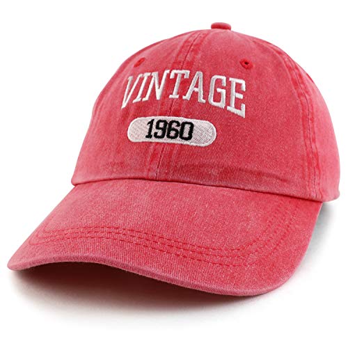 Trendy Apparel Shop 60th Birthday Vintage 1961 Washed Cotton Adjustable Cap