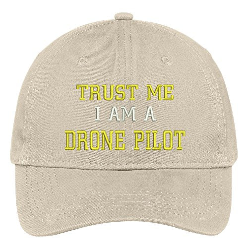 Trendy Apparel Shop Trust Me I Am A Drone Pilot Embroidered Soft Crown 100% Brushed Cotton Cap