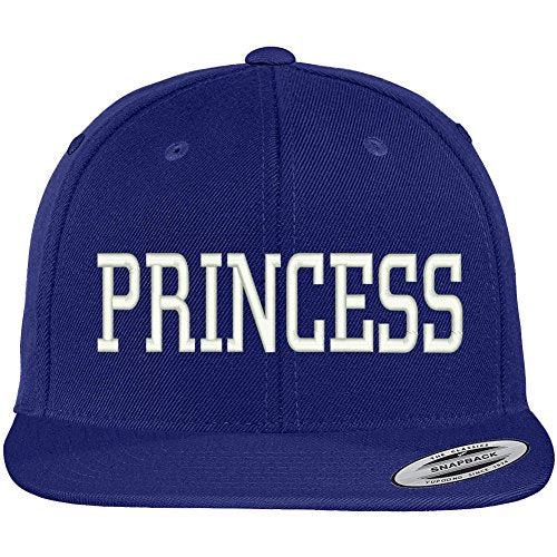 Trendy Apparel Shop Princess Embroidered Flat Bill Adjustable Snapback Cap