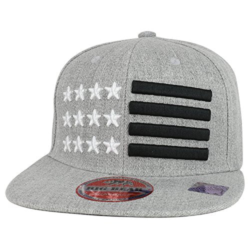Trendy Apparel Shop Stars and Stripes 3D Embroidered Flatbill Premium Snapback Cap