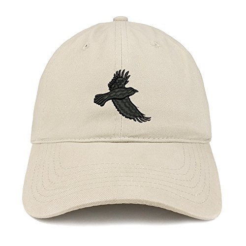 Trendy Apparel Shop Small Raven Embroidered Low Profile Soft Cotton Baseball Cap