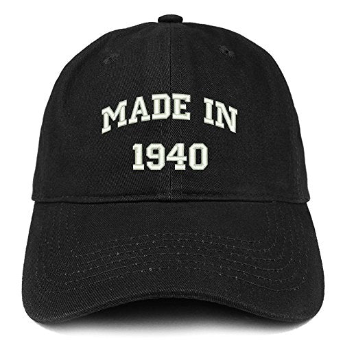 Trendy Apparel Shop Made in 1940 Text Embroidered 81st Birthday Brushed Cotton Cap