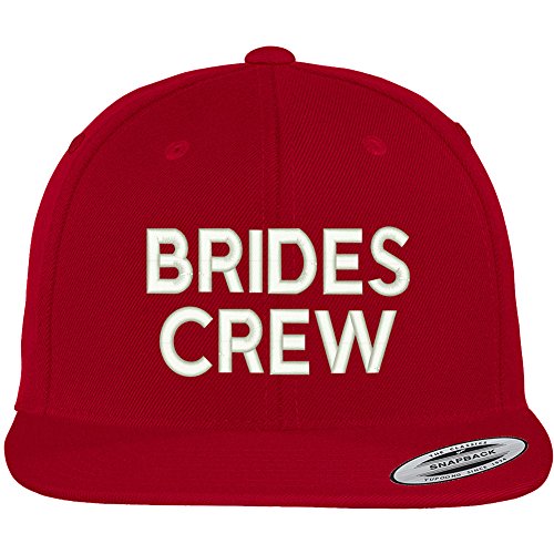 Trendy Apparel Shop Brides Crew Embroidered Flat Bill Adjustable Snapback Cap